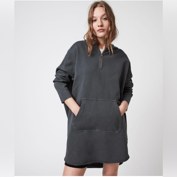 All Saints Dresses All Saints Xonda Long Sleeve Cotton Hoodie Dress
